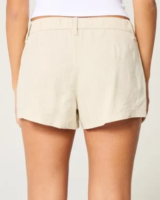 Hollister Livvy laag uitgesneden short van linnenmix 3″