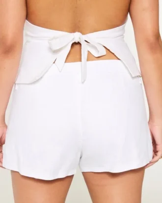 Hollister Livvy laag uitgesneden short van linnenmix 3″