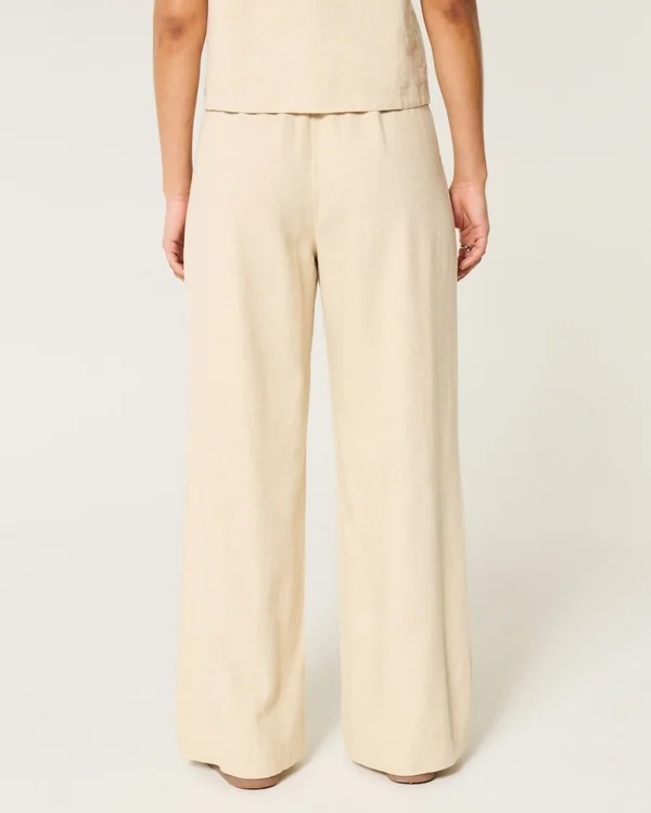 Hollister Livvy Ultra High-Rise Linnenmix Broek met wijde pijpen Hollister Livvy Ultra High-Rise Linnenmix Broek met wijde pijpen