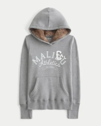 Hoodie met capuchon met voering van imitatiebont