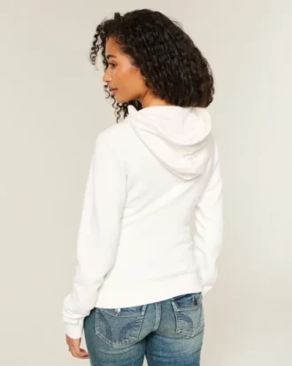 Hoodie met logo en ritssluiting
