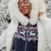 Hoodie met nepbontrand Fair Isle-trui met ritssluiting Hoodie met nepbontrand Fair Isle-trui met ritssluiting