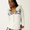 Hoodie met nepbontrand Fair Isle-trui met ritssluiting Hoodie met nepbontrand Fair Isle-trui met ritssluiting