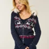 Hoodie met nepbontrand Fair Isle-trui met ritssluiting Hoodie met nepbontrand Fair Isle-trui met ritssluiting