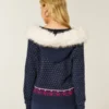 Hoodie met nepbontrand Fair Isle-trui met ritssluiting Hoodie met nepbontrand Fair Isle-trui met ritssluiting