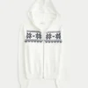 Hoodie met nepbontrand Fair Isle-trui met ritssluiting Hoodie met nepbontrand Fair Isle-trui met ritssluiting