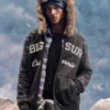Hoodie met rits en afwerking van imitatiebont en Big Sur-afbeelding Hoodie met rits en afwerking van imitatiebont en Big Sur-afbeelding