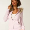 Hoodie met rits en nepbontrand Hoodie met rits en nepbontrand