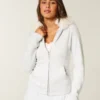 Hoodie met rits en nepbontrand Hoodie met rits en nepbontrand
