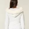 Hoodie met rits en nepbontrand Hoodie met rits en nepbontrand