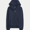 Hoodie met rits en nepbontrand Hoodie met rits en nepbontrand