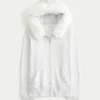 Hoodie met rits en nepbontrand Hoodie met rits en nepbontrand