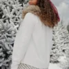 Hoodie met rits, logo en rand van imitatiebont Hoodie met rits, logo en rand van imitatiebont