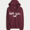 Hoodie met rits, logo en rand van imitatiebont Hoodie met rits, logo en rand van imitatiebont
