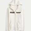 Hoodie met ritssluiting en chenille logo Hoodie met ritssluiting en chenille logo