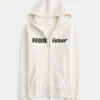 Hoodie met ritssluiting en chenille logo Hoodie met ritssluiting en chenille logo