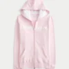 Hoodie met ritssluiting en chenille logo Hoodie met ritssluiting en chenille logo