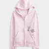 Hoodie met ritssluiting en rozenprint Hoodie met ritssluiting en rozenprint
