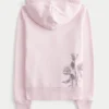 Hoodie met ritssluiting en rozenprint Hoodie met ritssluiting en rozenprint