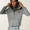 Hoodie met ritssluiting, logo en afwerking van imitatiebont Hoodie met ritssluiting, logo en afwerking van imitatiebont