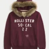 Hoodie met ritssluiting, logo en afwerking van imitatiebont Hoodie met ritssluiting, logo en afwerking van imitatiebont