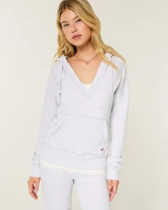 Hoodie met V-hals