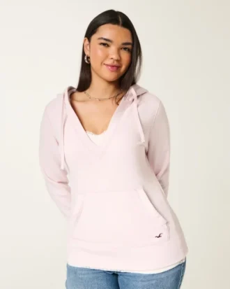 Hoodie met V-hals