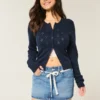 Kanten mini-rokje met denim