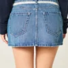Kanten mini-rokje met denim