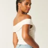 Kanten omgeslagen off-shoulder top Kanten omgeslagen off-shoulder top
