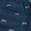 Knie-lange short met linnenmixpatroon