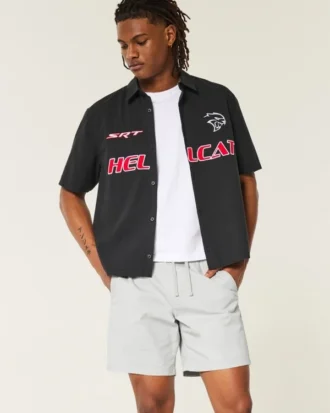 Knie-lange twill pull-on short