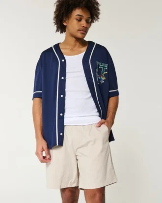 Knie-lange twill pull-on short