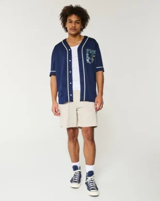 Knie-lange twill pull-on short