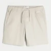 Knie-lange twill pull-on short