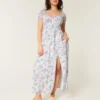 Korte mouwen maxi-jurk met open rug