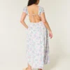 Korte mouwen maxi-jurk met open rug