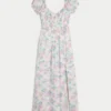 Korte mouwen maxi-jurk met open rug