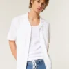 Korte mouwen seersucker shirt