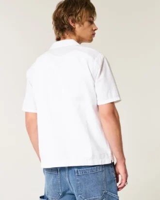 Korte mouwen seersucker shirt