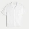 Korte mouwen seersucker shirt