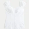 Korte mouwen stretch popeline top Korte mouwen stretch popeline top