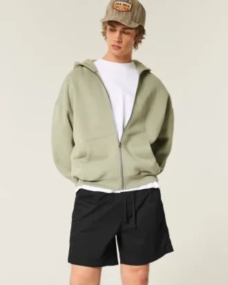 Korte twill-short tot halverwege het bovenbeen