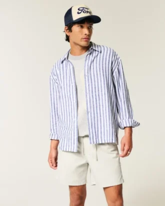 Korte twill-short tot halverwege het bovenbeen