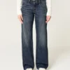 Laag model baggy jeans in donkere wassing