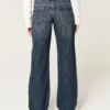 Laag model baggy jeans in donkere wassing