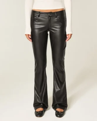 Laag model bootcut broek van imitatieleer