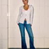 Laag model bootcut jeans in medium wassing
