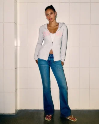 Laag model bootcut jeans in medium wassing