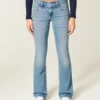 Laag model bootcut jeans in medium wassing